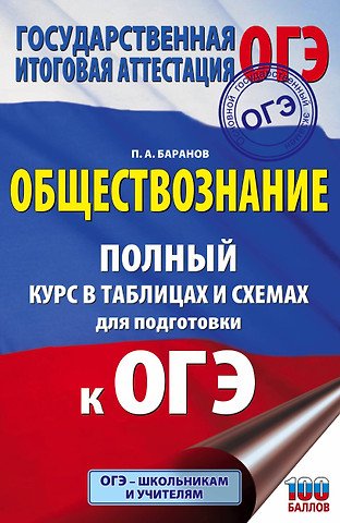 Баранов Пётр Анатольевич Обществознание Полный курс в таблицах и схемах. 5-9 классы