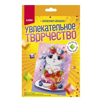 Алмазная мозаика 15*20 детская (неполное заполнение) "Клубничный десерт"